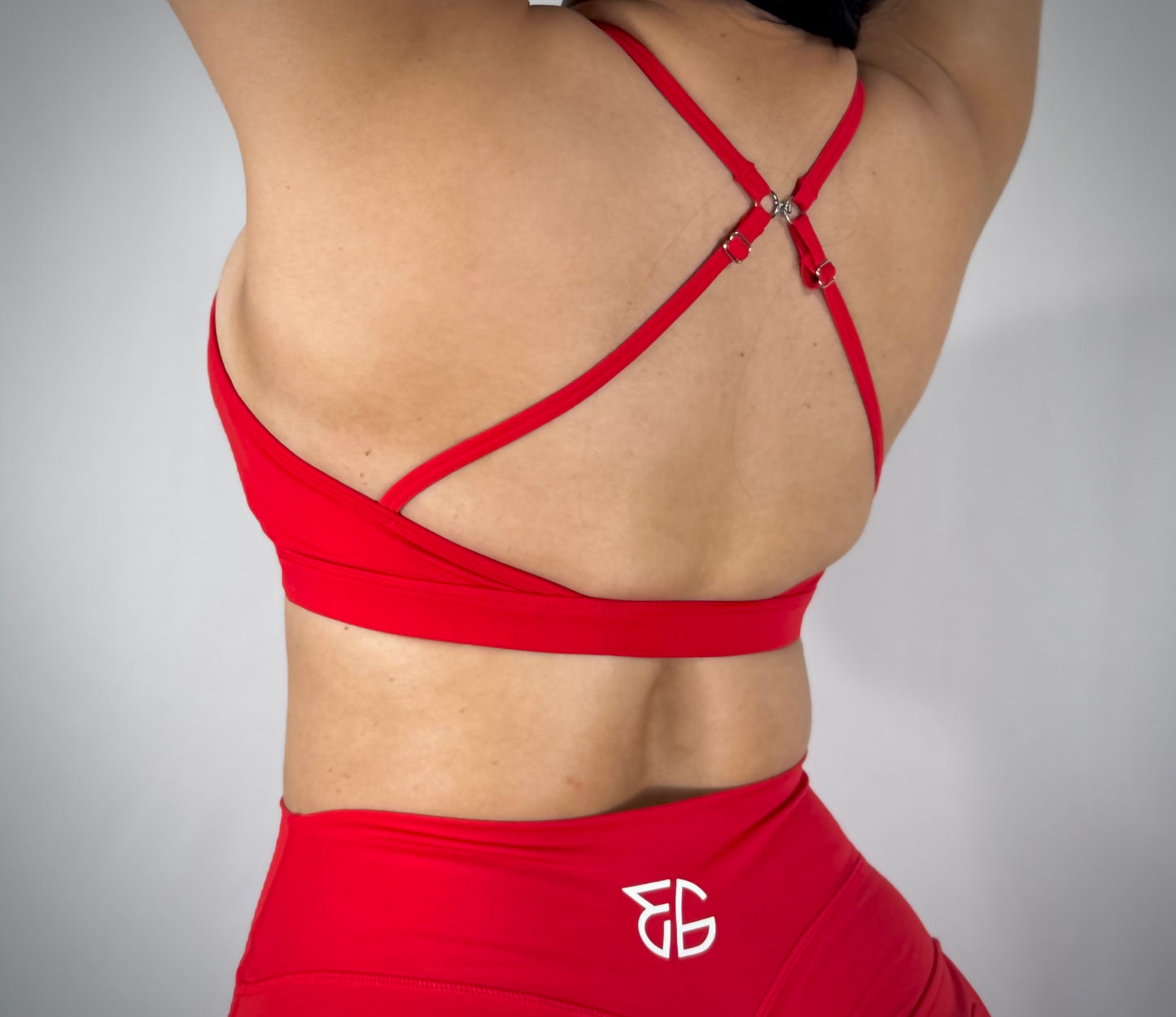 Glow Ruched Sport Bra - RED