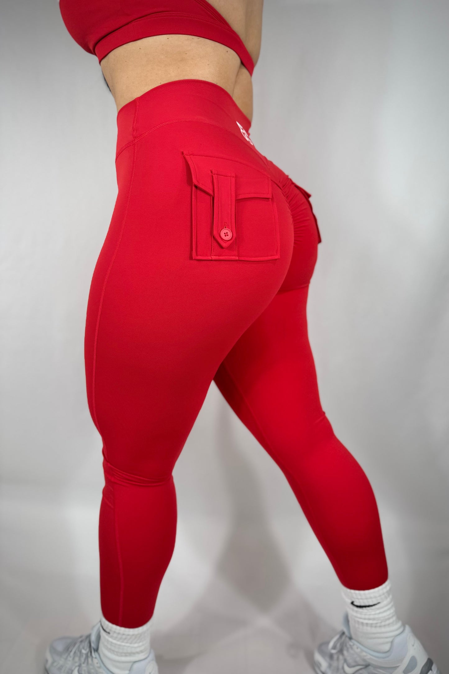 Glow Cargo Leggings - RED