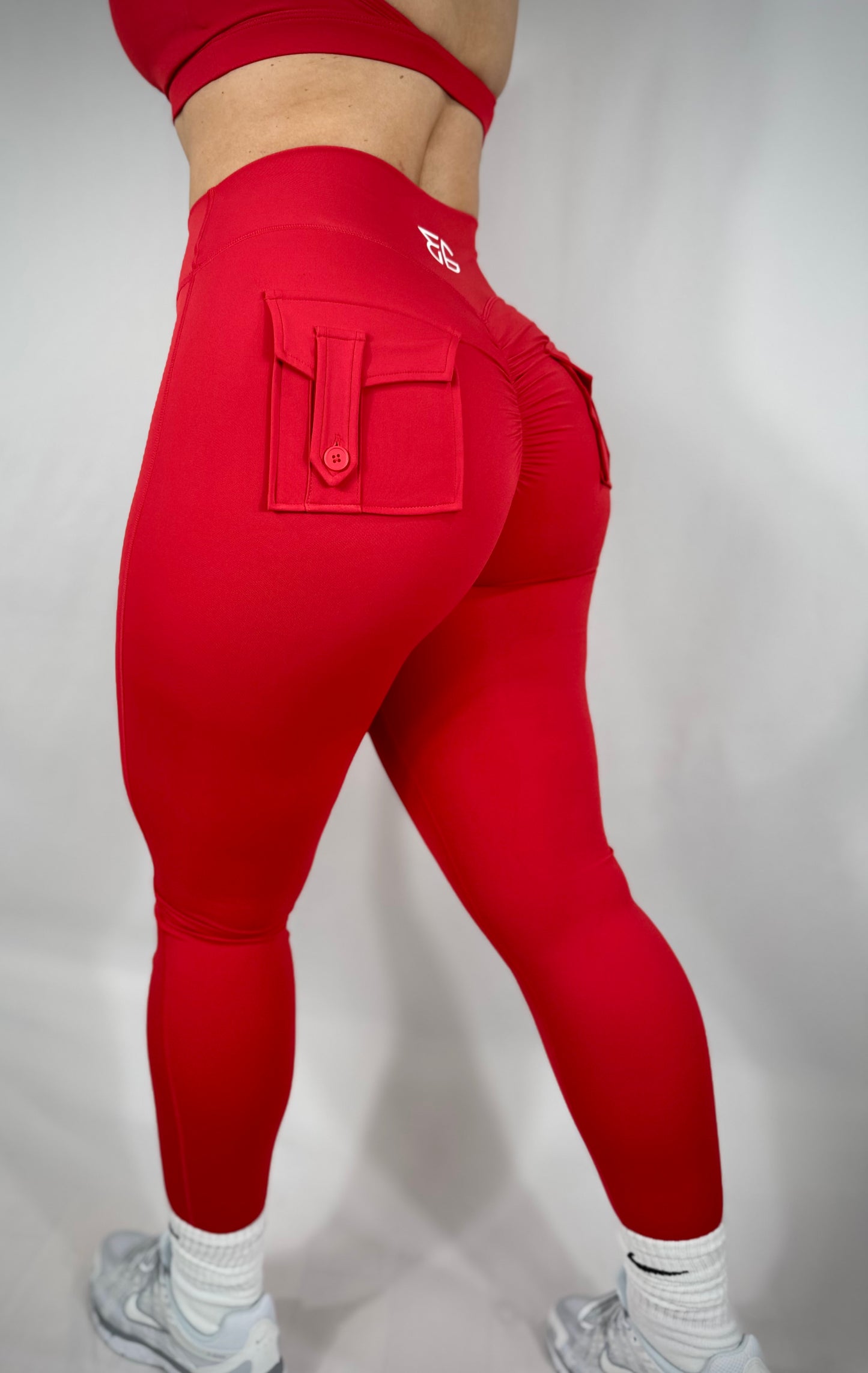 Glow Cargo Leggings - RED